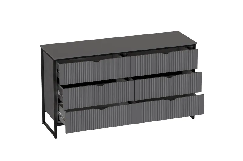 Комод 6 ящ "Нора" спальня Графит