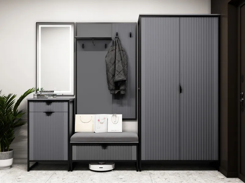 Тумба 1 дв и 1 ящ "Нора" прихожая Графит