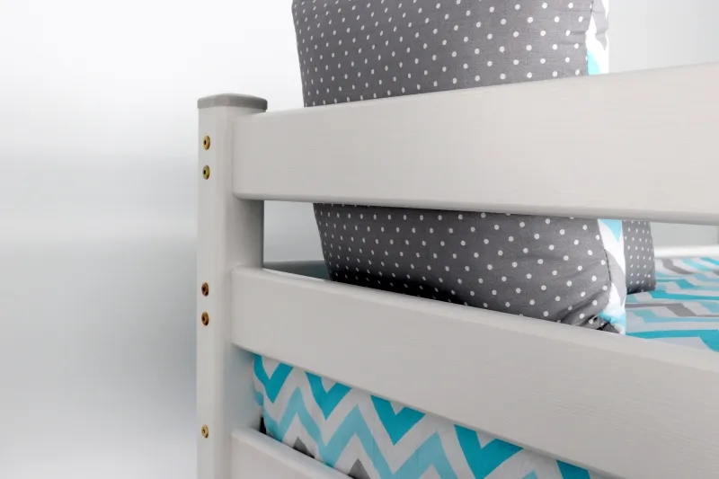 Кровать двухъярусная с наклонной лестницей "Адель 2" Белый полупрозрачный