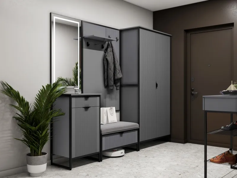 Вешалка "Нора" прихожая Графит