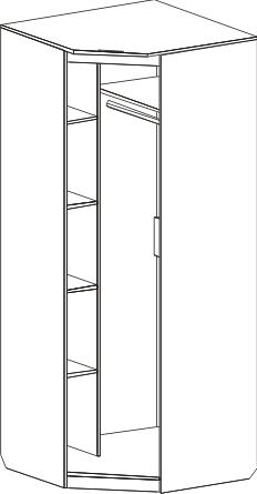 Шкаф угловой "Элана" спальня Бодега белая