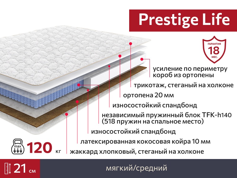 Матрас Prestige Life 2000х2000